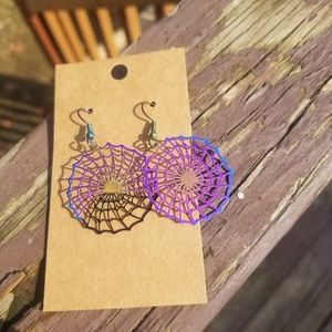Spider Web Stainless steel Color changing Earrings Lighy as a Feather!